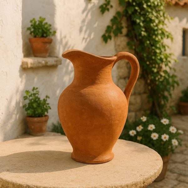 10 Terracotta Pitcher Vase - Mediterranean Cottage Charm