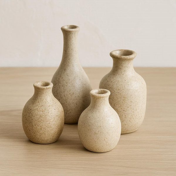 2 Stoneware Bud Vase Set - Small Scale Accents