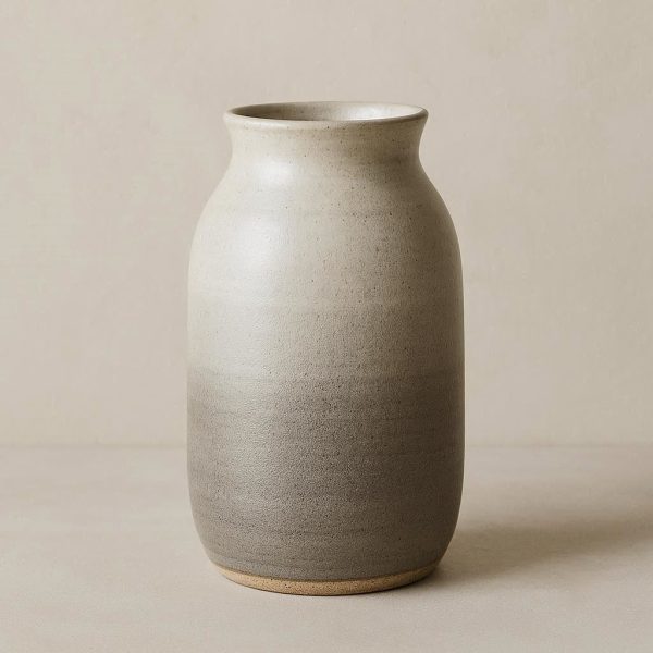 8 Neutral Ombre Ceramic Vase - Subtle Gradient Effect